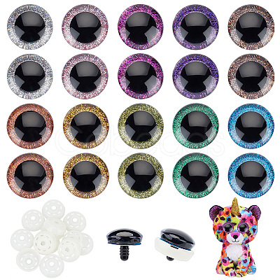 Olycraft 20 Sets 10 Colors Plastic Craft Eyes KY-OC0001-26-1