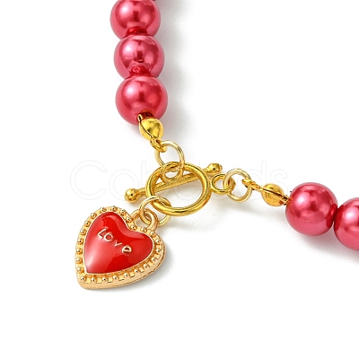 2Pcs 2 Styles ABS Plastic Imitation Pearl Necklaces & Bracelets Sets for Women SJEW-FS00006-1