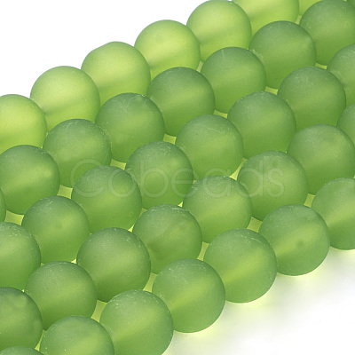 Baking Paint Transparent Glass Bead Strands GLAA-S031-6mm-34-1