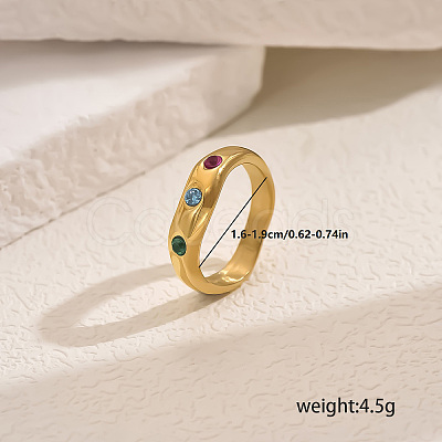 Heart Brass Micro Pave Cubic Zirconia Finger Rings for Women MC1356-7-1