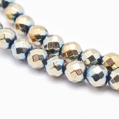 Electroplate Non-magnetic Synthetic Hematite Beads Strands G-L486-C-19-1