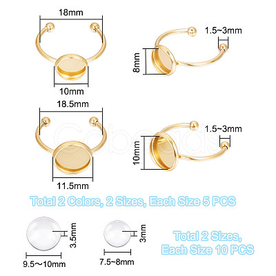 DIY Blank Dome Cuff Ring Making Kit DIY-UN0005-18-1