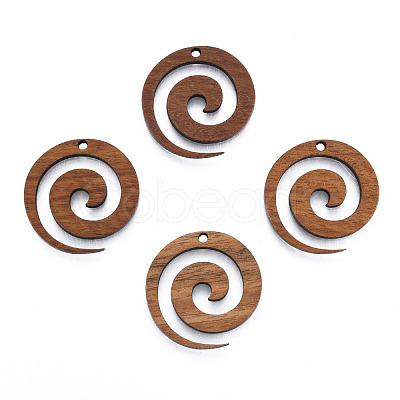 Natural Walnut Wood Pendants WOOD-N011-018-1