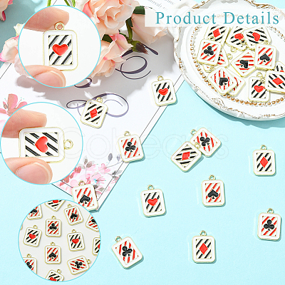 24Pcs 4 Styles Alloy Enamel Pendants ENAM-SC0006-93-1