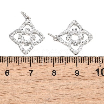 Brass Micro Pave Clear Cubic Zirconia Pendants CU-CBA7BFE-02A-P-1
