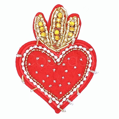 Heart Beading Sequin Rhinestone Costume Accessories WG45904-05-1