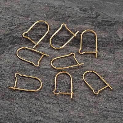 Real 18K Gold Plated Sterling Silver Hoop Earring Findings STER-K015-H493-G-1