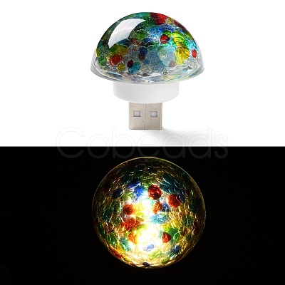 Resin & Epoxy Resin Decor Plate Night Light DJEW-K030-01B-1