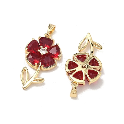 Brass Micro Pave Cubic Zirconia Pendants KK-H265-08B-G-1