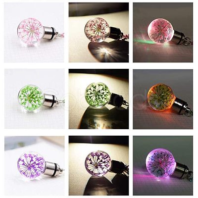 Round Transparent Glass Wishing Pendants GLAA-PH0007-21P-1