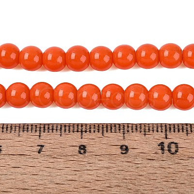 Opaque Solid Color Glass Beads Strands GLAA-T032-P6mm-18-1