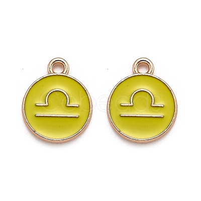 Alloy Enamel Pendants ENAM-S124-01B-14K-1