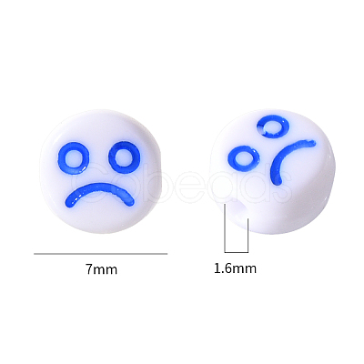 White Opaque Acrylic Beads MACR-YW0001-20B-1