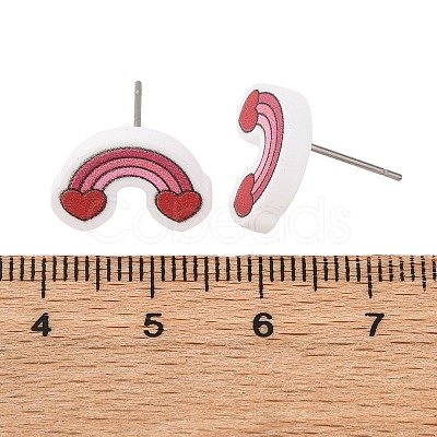 Wood Stud Earrings EJEW-M063-01H-1