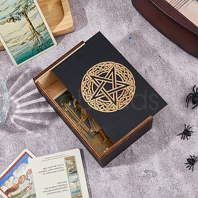 Moth Engraved Wooden Tarot Storage Boxes CON-WH0089-144A-1