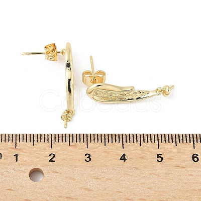 Brass Stud Earring Findings KK-M326-19G-1