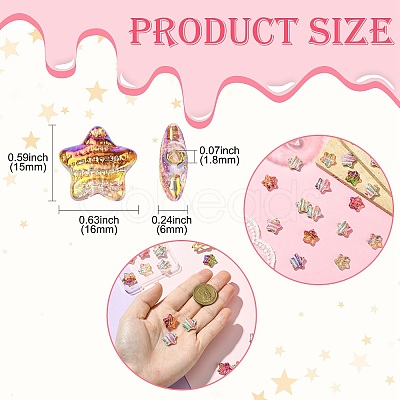 18Pcs 18 Colors Printed Resin Beads RESI-CJ0004-64-1