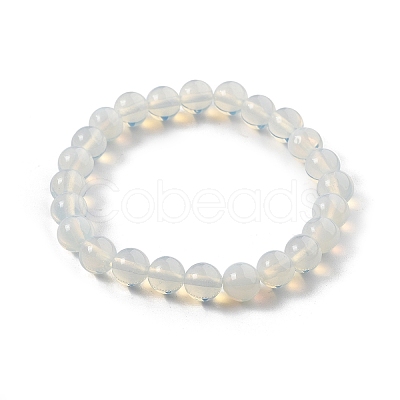 Synthetic Opalite Beaded Stretch Bracelets BJEW-Q692-47-8mm-1