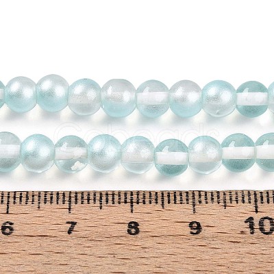 Baking Paint Transparent Glass Beads Strands DGLA-N011-6mm-05-1