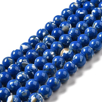 Synthetic Turquoise and Sea Shell Assembled Beads Strands G-D482-01E-03-1