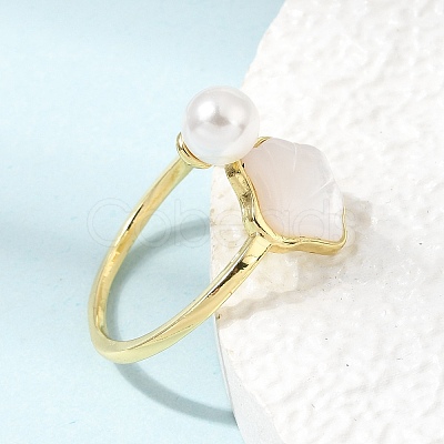 Adjustable Brass White Shell Cuff Rings SH-CBA3B38-01G-1