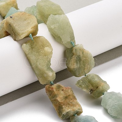Raw Rough Natural Aquamarine Beads Strands G-K383-B01-01-1