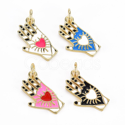 Brass Enamel Pendants KK-Q283-034-NR-1