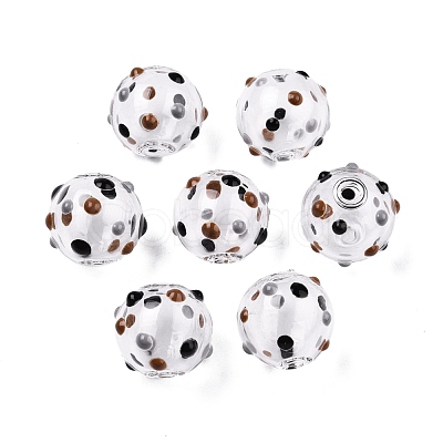 Transparent Glass Enamel Beads GLAA-G084-01A-1