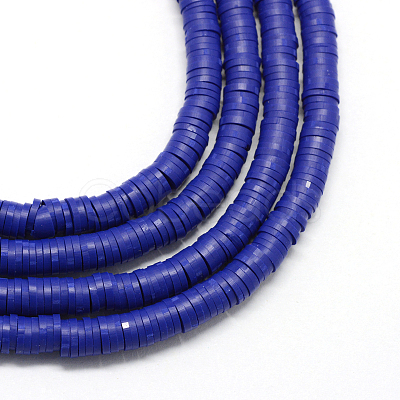 Flat Round Handmade Polymer Clay Bead Spacers CLAY-R067-3.0mm-09-1