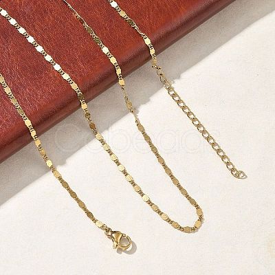 2MM 304 Stainless Steel Oval Link Chain Necklaces NJEW-D328-02G-1