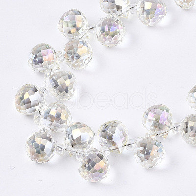 Transparent Glass Beads Strands GLAA-T006-14E-1
