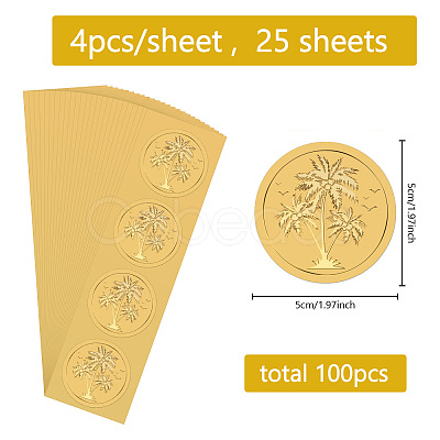 Plastic Self Adhesive Gold Foil Embossed Stickers DIY-WH0575-063-1