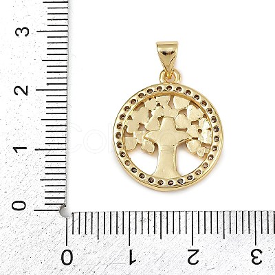 Brass Micro Pave Cubic Zirconia Pendants KK-D376-01G-1