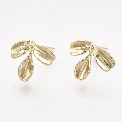 Brass Stud Earring Findings X-KK-T038-581G-NF-1