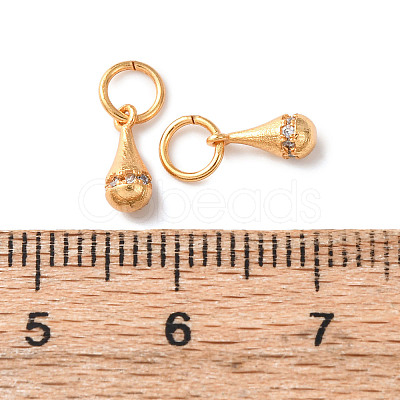 Brass Micro Pave Cubic Zirconia Charms KK-C157-42G-1