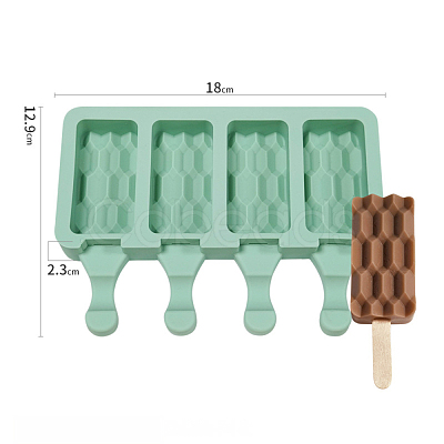 Food Grade DIY Rectangle Ice-cream Silicone Molds DIY-D062-04A-1