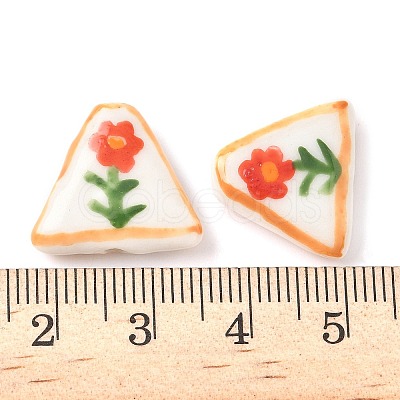 Flower Theme Handmade Porcelain Beads LAMP-D303-06B-01-1