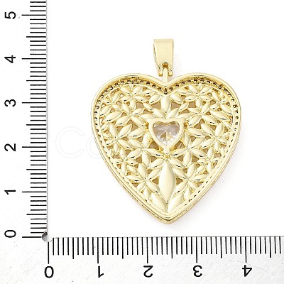 Brass Micro Pave Clear Cubic Zirconia Pendants KK-S510-31G-04-1