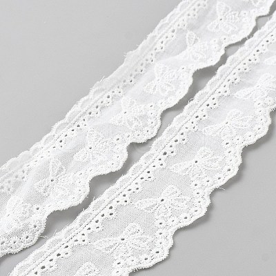 Flat Hollow Cotton Lace Trim OCOR-WH0077-105-1
