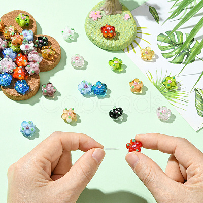 40Pcs 10 Colors Handmade Lampwork Beads LAMP-PA0001-10-1