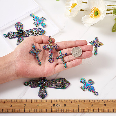 12Pcs 6 Styles Plated Alloy Pendants FIND-TA0001-44-1