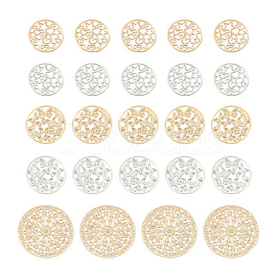 Brass Filigree Joiners Links KKC-FW0001-02-1