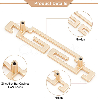 Zinc Alloy Bar Cabinet Door Knobs FIND-WH0097-18G-1