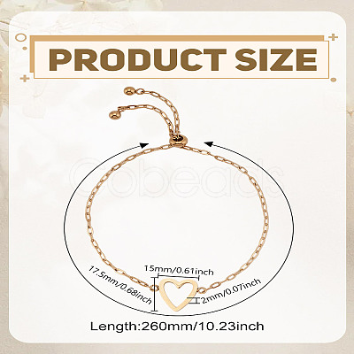 1Pc Stainless Steel Cable Chain Slider Bracelets for Women BJEW-LP0002-23B-1