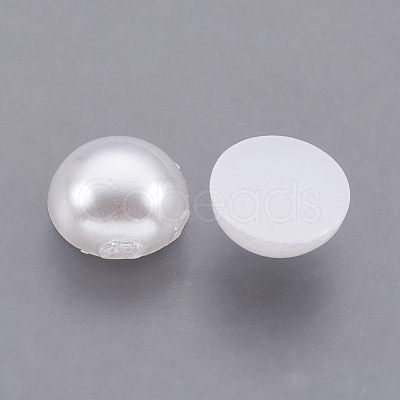 ABS Plastic Imitation Pearl Cabochons SACR-S738-8mm-Z9-1