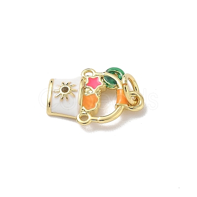 Brass Micro Pave Cubic Zirconia Charms KK-A273-15G-02-1
