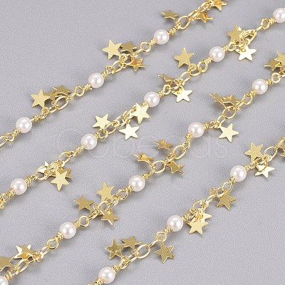 3.28 Feet Handmade Brass Beaded Chains X-CHC-I029-05G-1