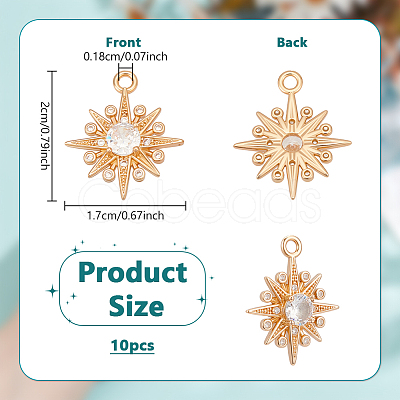 10Pcs Brass Micro Pave Cubic Zirconia Pendants KK-NB0003-94A-1