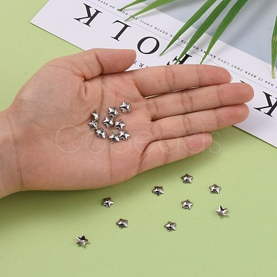 Tarnish Resistant 5-Petal Flower Smooth Surface 304 Stainless Steel Bead Caps STAS-R065-53-1