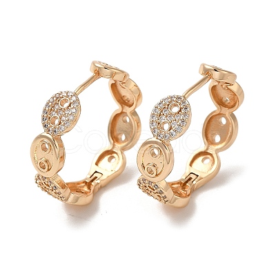 Brass Micro Pave Cubic Zirconia Hoop Earrings EJEW-M238-69KCG-1